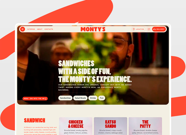 Monty's Sandwiches website